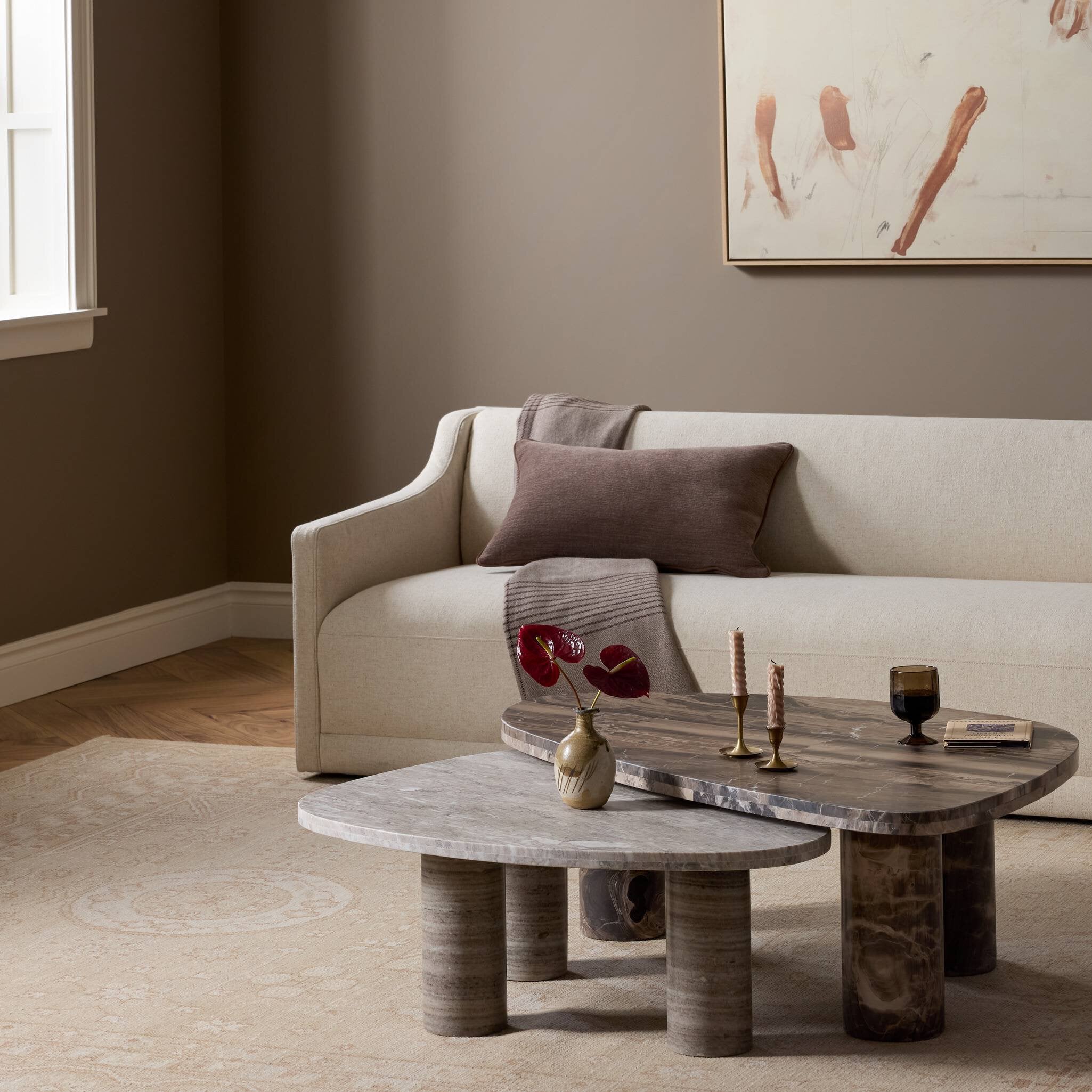Zion Nesting Coffee Tables - Antique White Marble