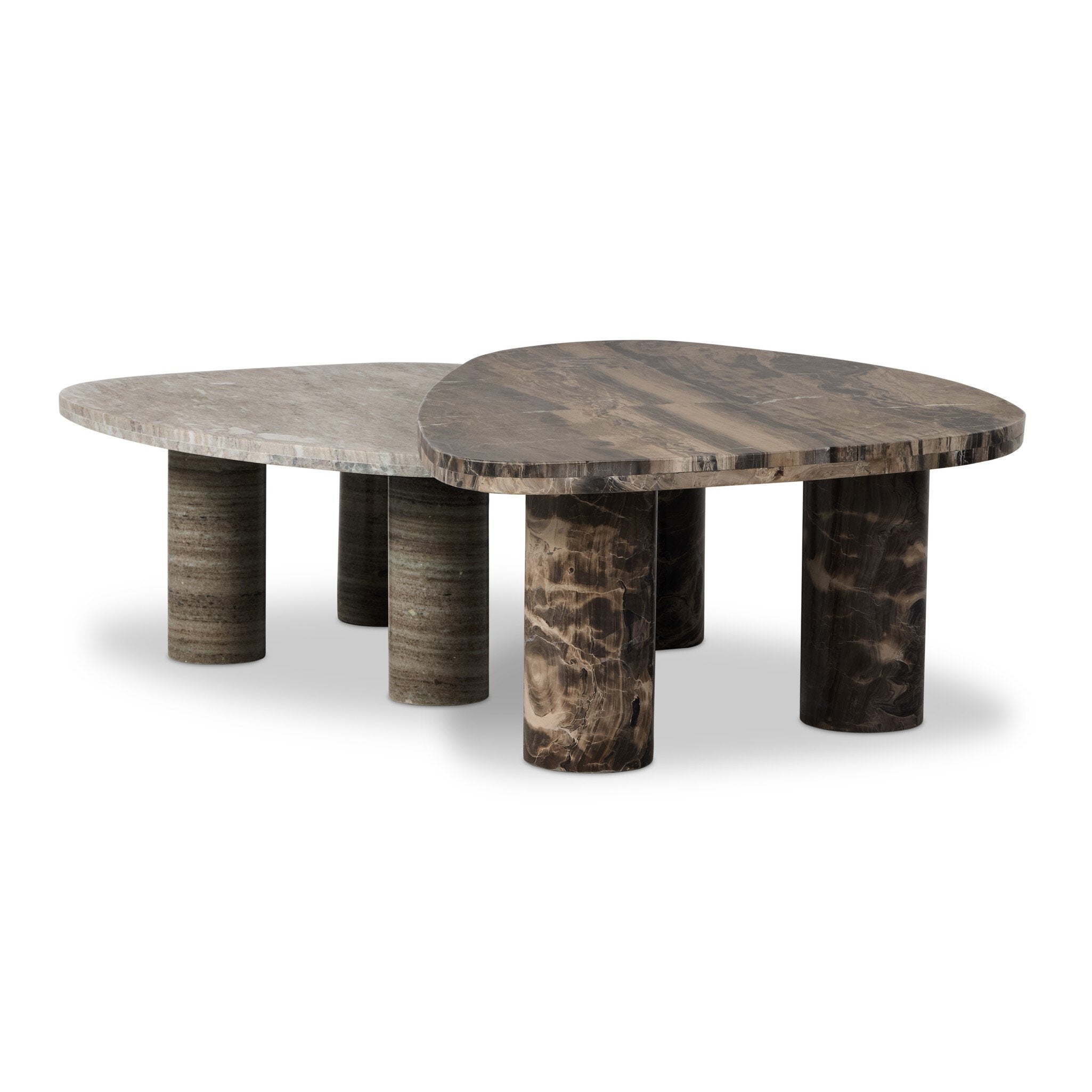 Zion Nesting Coffee Tables - Antique White Marble