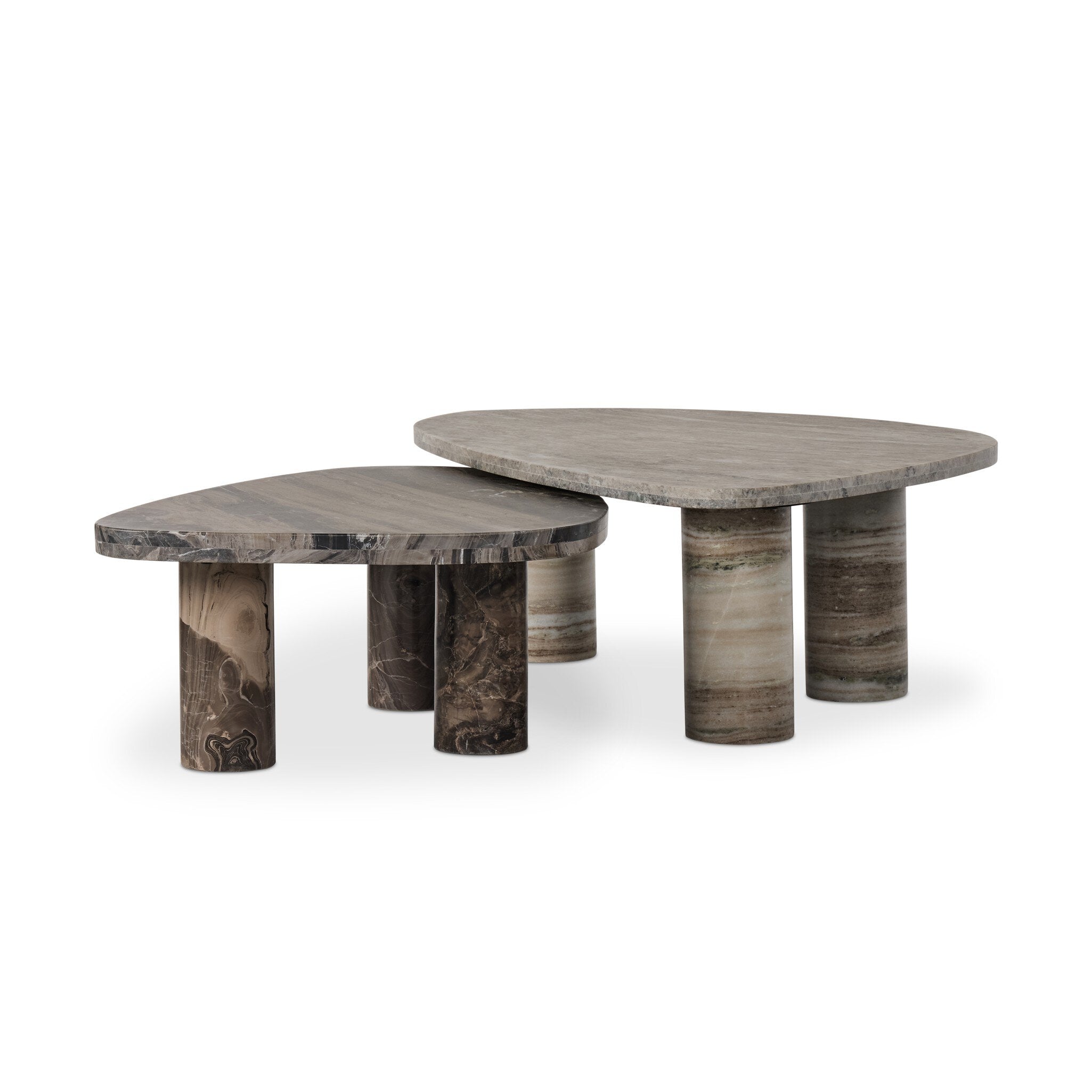 Zion Nesting Coffee Tables - Antique White Marble