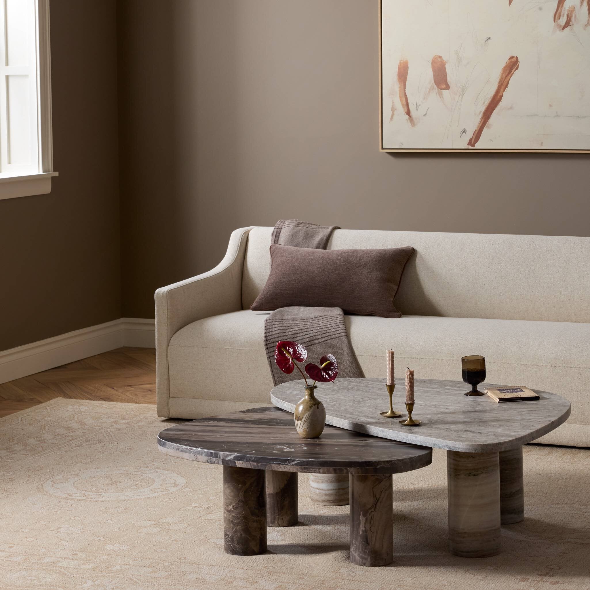 Zion Nesting Coffee Tables - Antique White Marble