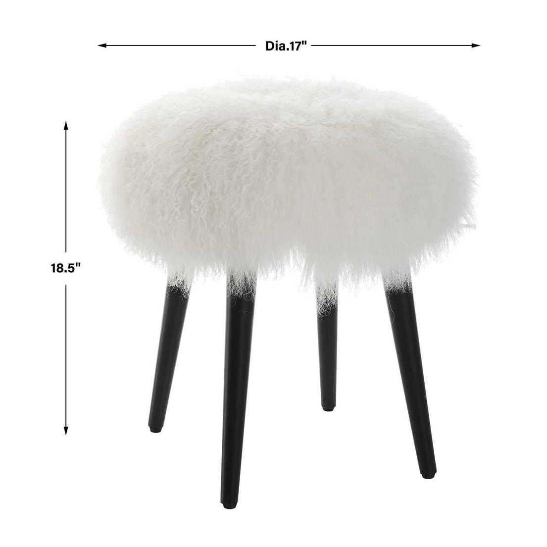 Uttermost Wooly Sheepskin Accent Stool
