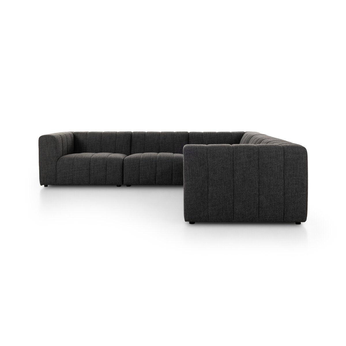 Langham Channeled 5-Piece Sectional Sectionals Four Hands 5-Piece Sectional Saxon Charcoal   Sectionals, Mid Century Furniture, Furniture Sale, Old Bones Co, Mid Century Furniture Sale, Four Hands Furniture, Sale,Gus, Sale,Perigold Langham Channeled 5-Piece Sectional Sectionals Sale, Perigold Sale Langham Channeled 5-Piece Sectional,Langham Channeled 5-Piece Sectional Lulu and Georgia, Burke Decor Sale Langham Channeled 5-Piece Sectional, www.oldbonesco.com