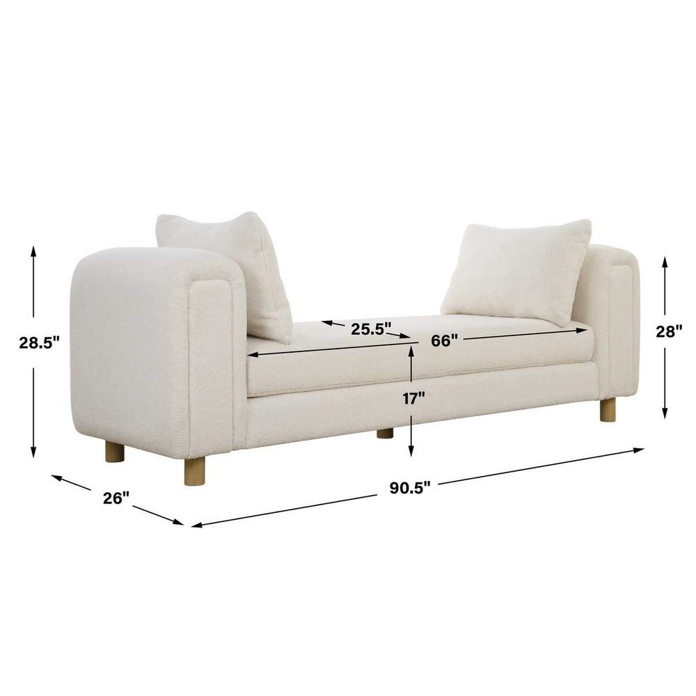 Uttermost Repose Oversized Ivory Bench