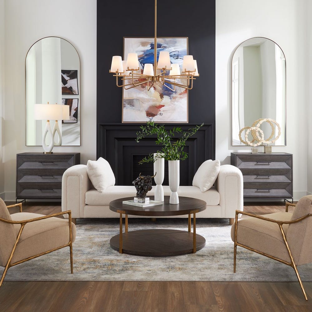 Uttermost Repose Oversized Ivory Bench
