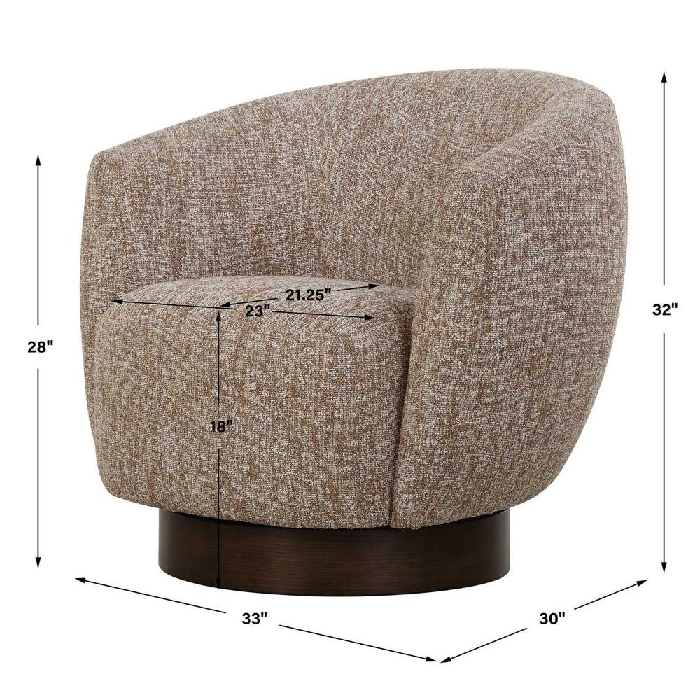 Uttermost Dunes Fabric Swivel Chair