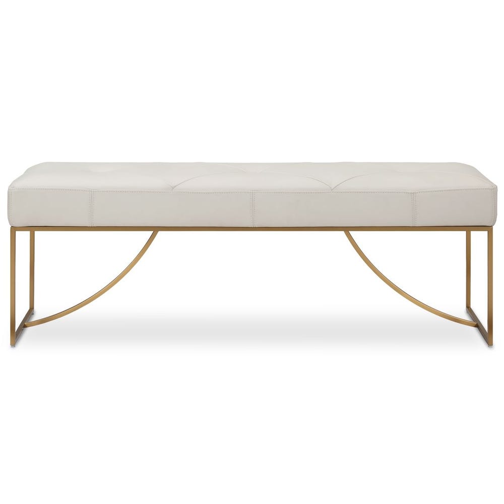 Uttermost Swale Ivory Leather Bench