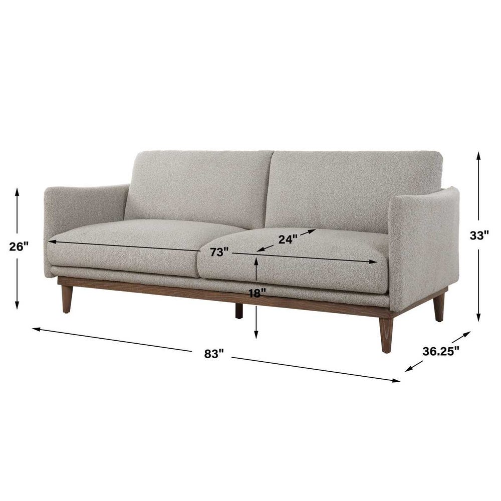 Uttermost Freefall Gray Ceruse Sofa