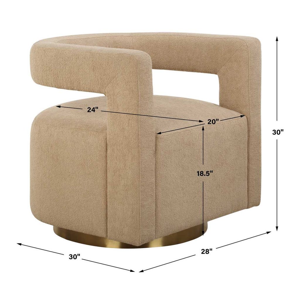Uttermost Grounded Modern Swivel Chair
