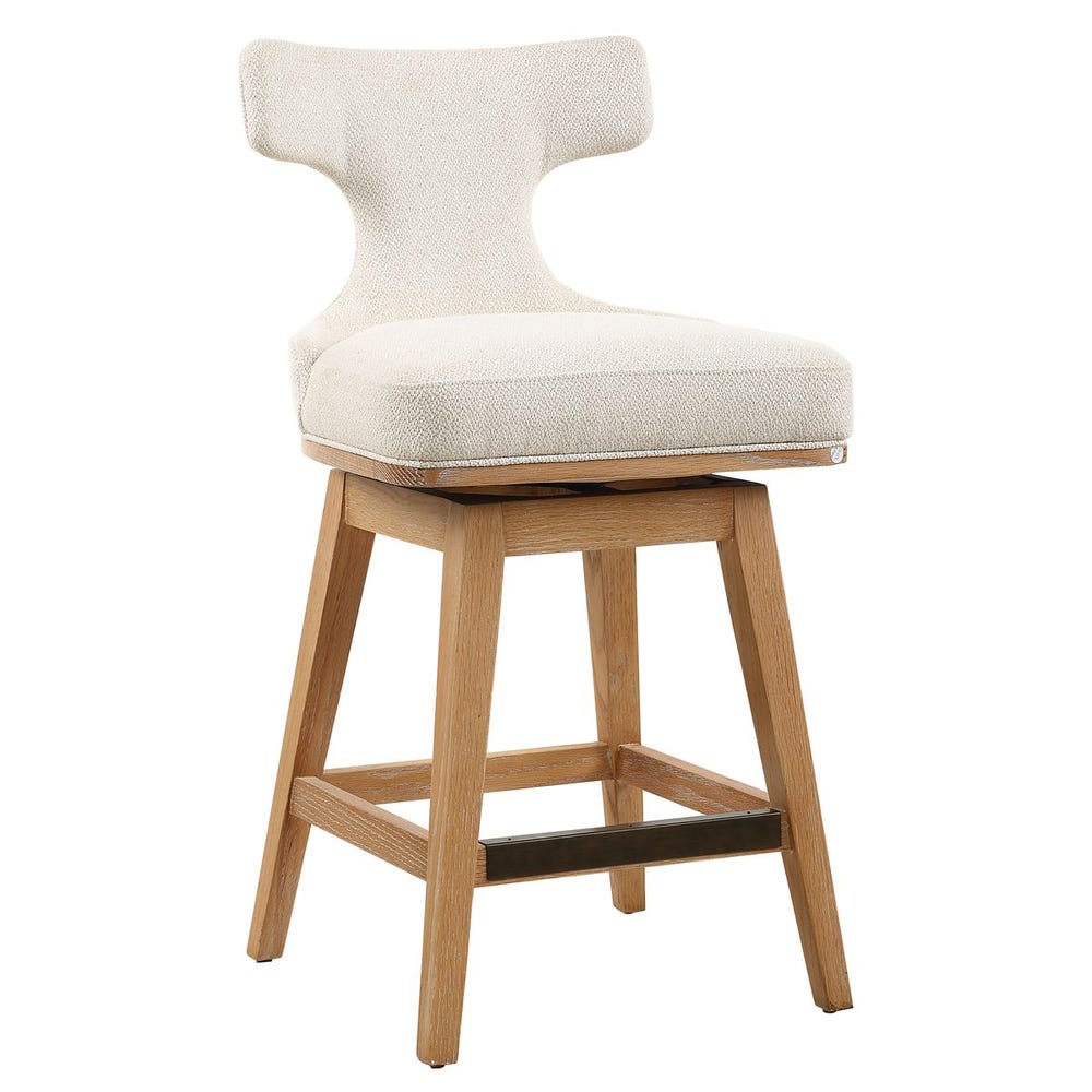 Uttermost Klismos off-White Fabric Counter Stool