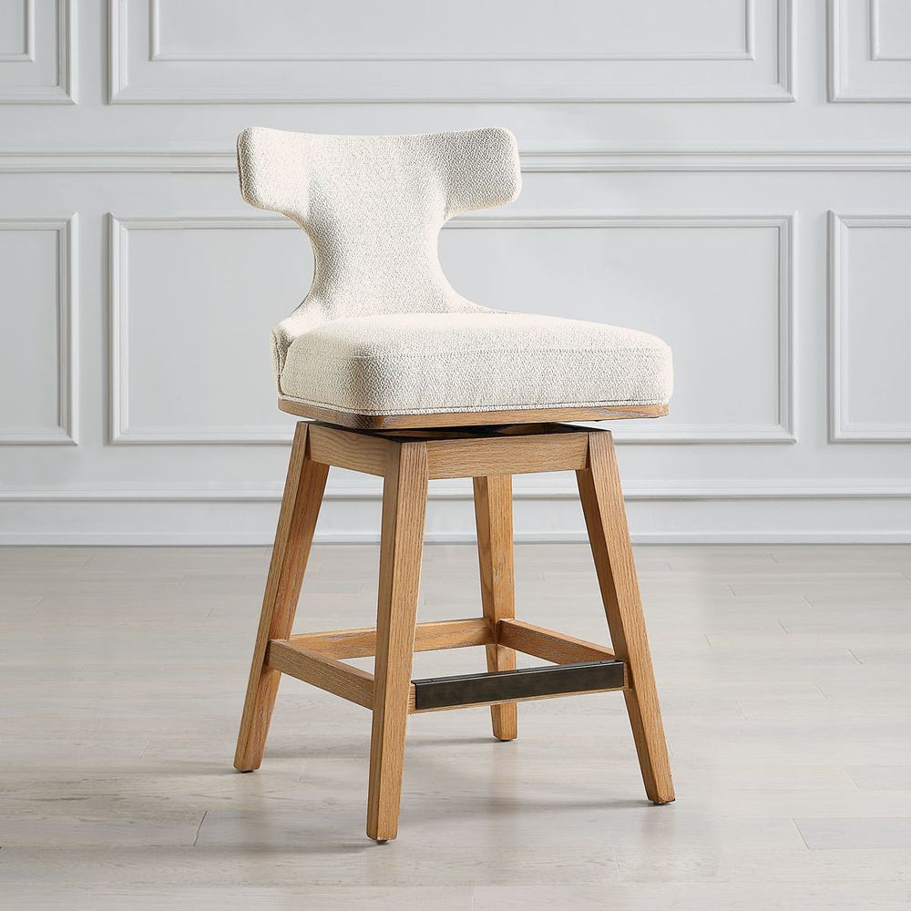 Uttermost Klismos off-White Fabric Counter Stool