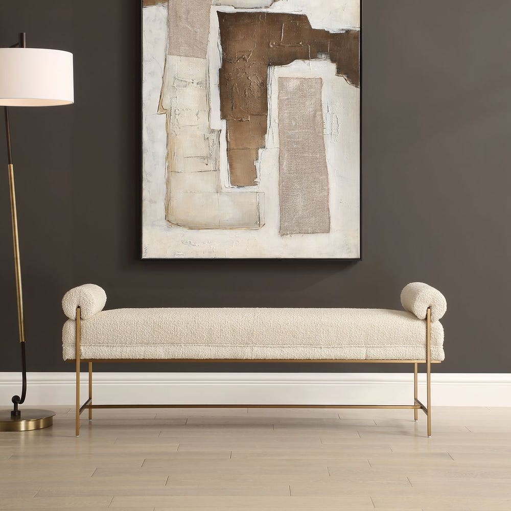 Uttermost Bolster Pearl White Bench