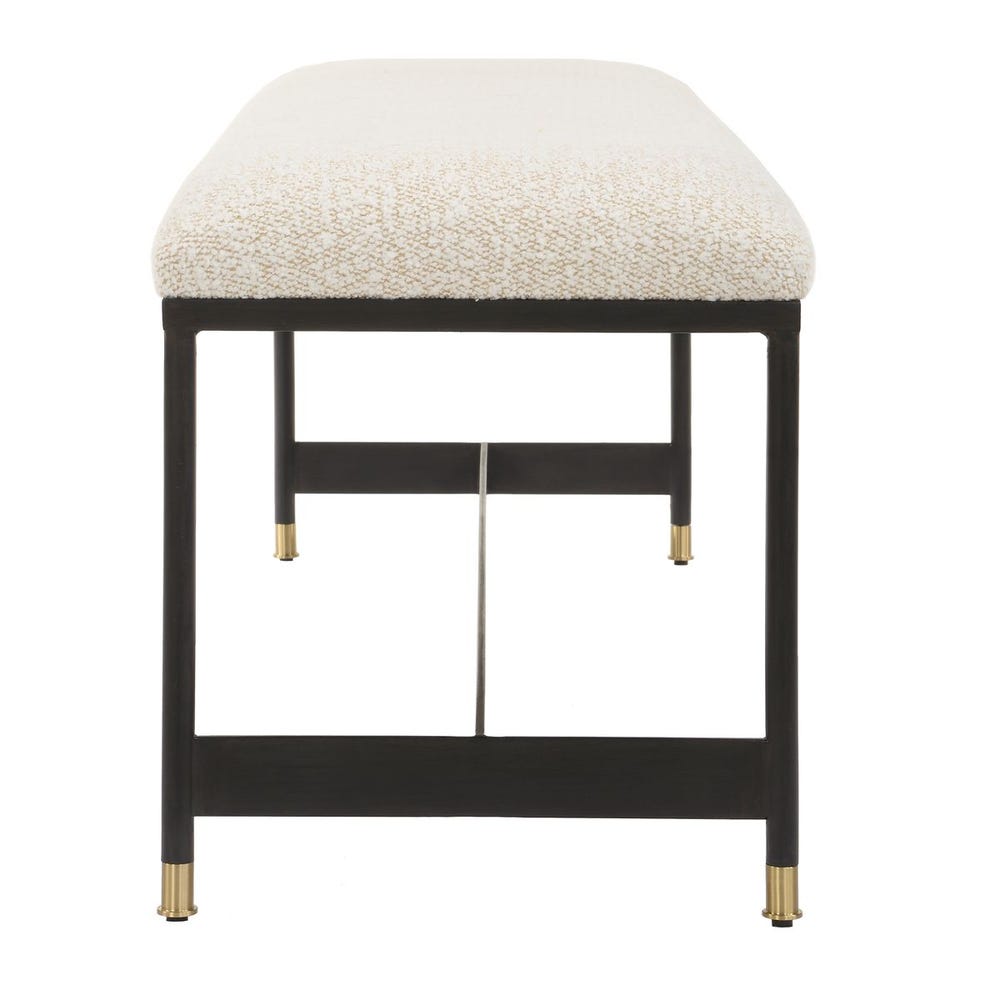 Uttermost Halston Upholstered White Bench