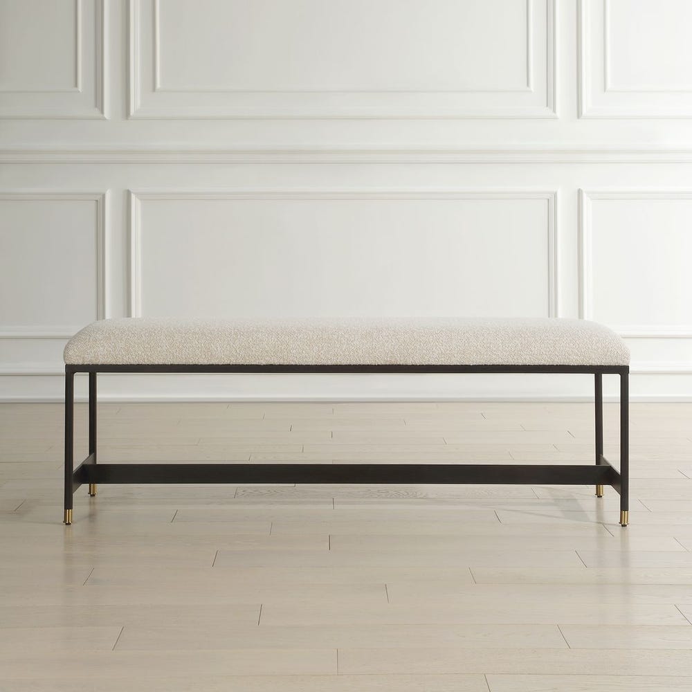 Uttermost Halston Upholstered White Bench