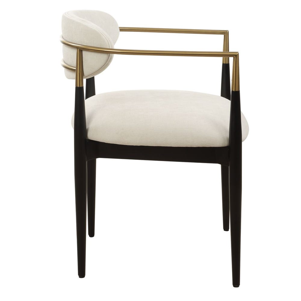 Uttermost Moxie White Dining Arm Chair