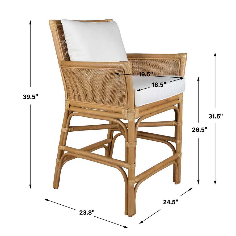 Uttermost Pacific Rattan Counter Stool
