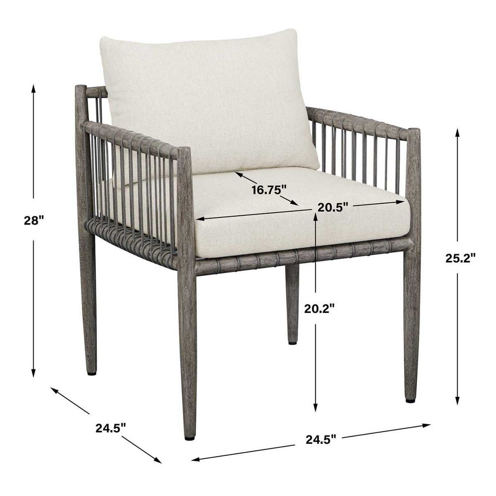 Uttermost Borneo White Outdoor Dining Chair