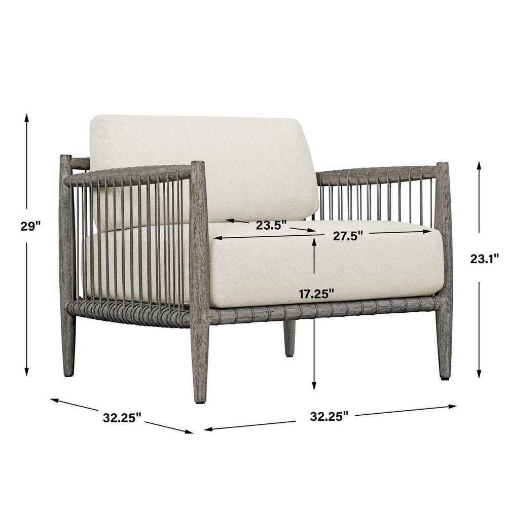 Uttermost Borneo White Outdoor Lounge Chair