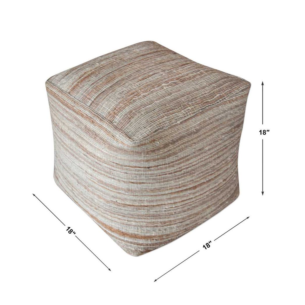 Uttermost Shiro Beige Pouf