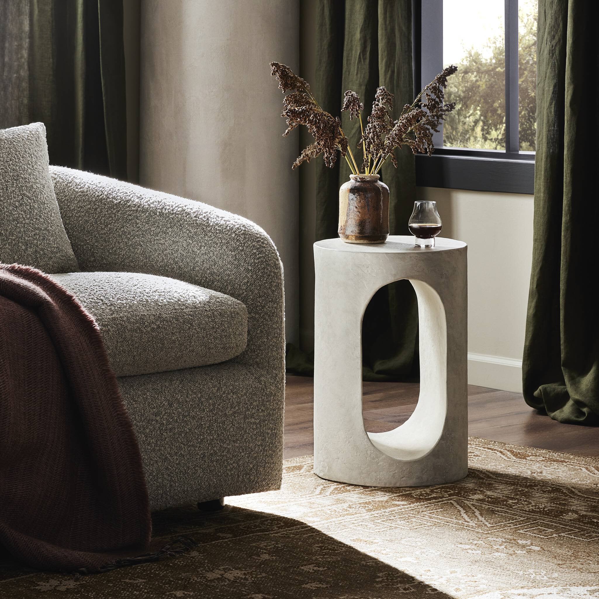 Samson End Table - Textured Lunar Concrete End Tables Four Hands     End Tables,https://www.oldbonesco.com,Mid Century Furniture, Furniture Sale, Old Bones Co, Mid Century Sale, Four Hands Furniture, Sale,Gus, Sale,Perigold Samson End Table - Textured Lunar Concrete End Tables Sale, Perigold Sale Samson End Table - Textured Lunar Concrete,Samson End Table - Textured Lunar Concrete Lulu and Georgia,Burke Decor Sale Samson End Table - Textured Lunar Concrete, open box furniture,Open Box Samson End Table - Tex