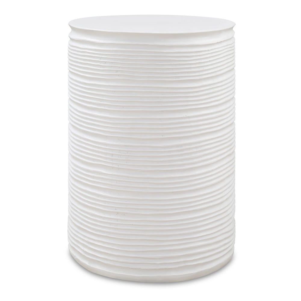 Uttermost Borderline White Drum Table