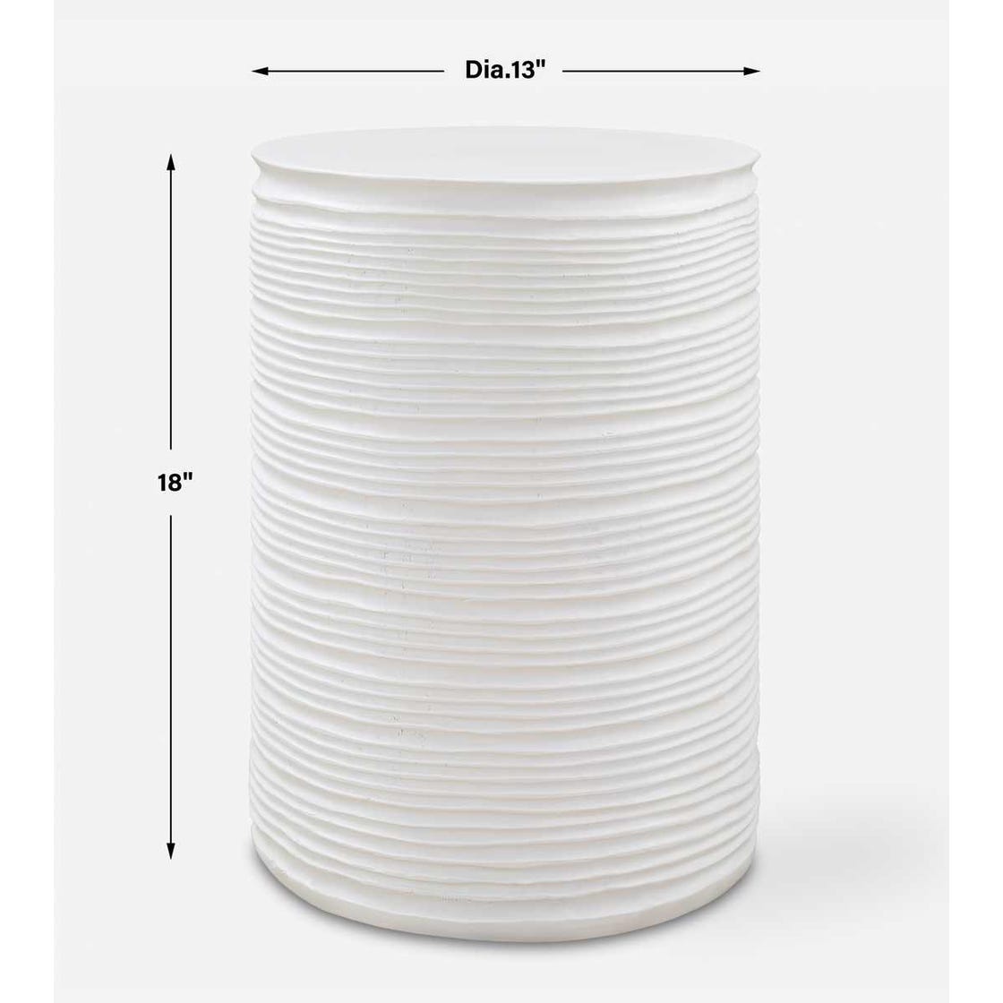 Uttermost Borderline White Drum Table