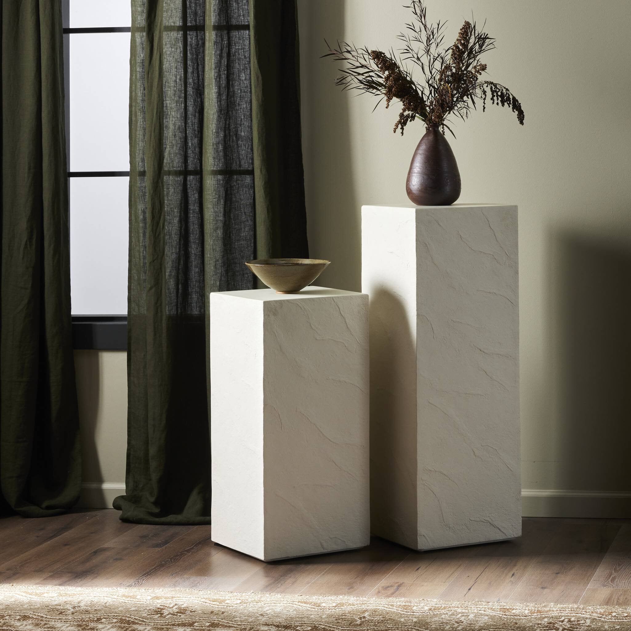 Corian Outdoor Pedestal - Plaster Molded Concrete