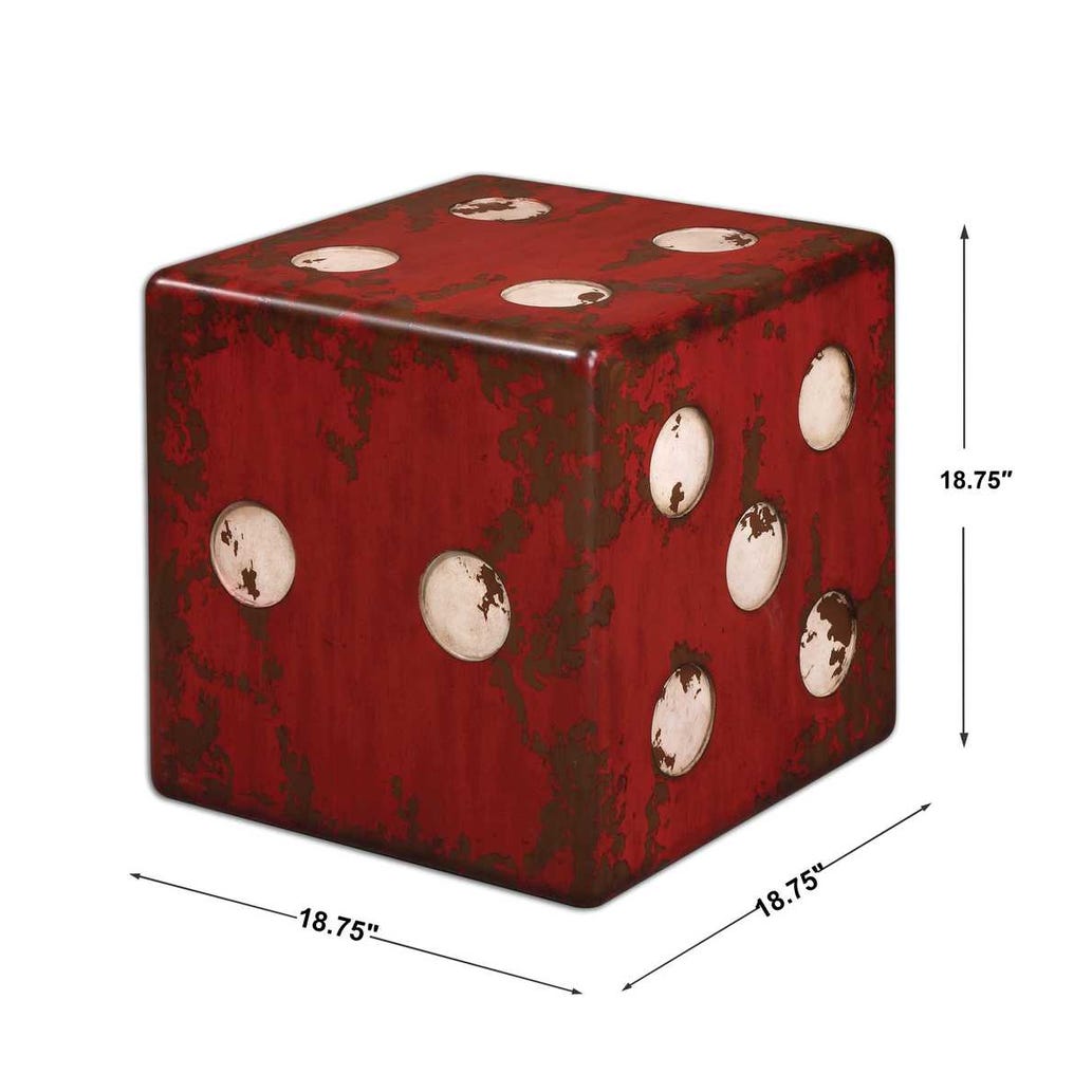 Uttermost Dice Red Accent Table