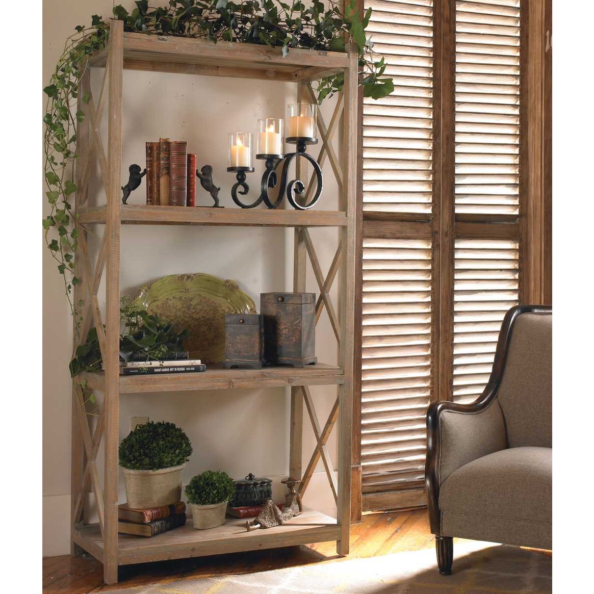 Uttermost Stratford Reclaimed Wood Etagere