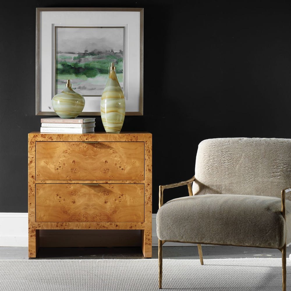 Uttermost Indus 2 Drawer Burl Chest