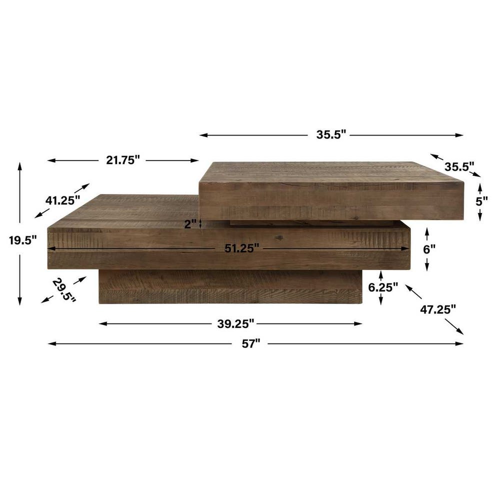 Uttermost Rustic Planes Modern Coffee Table