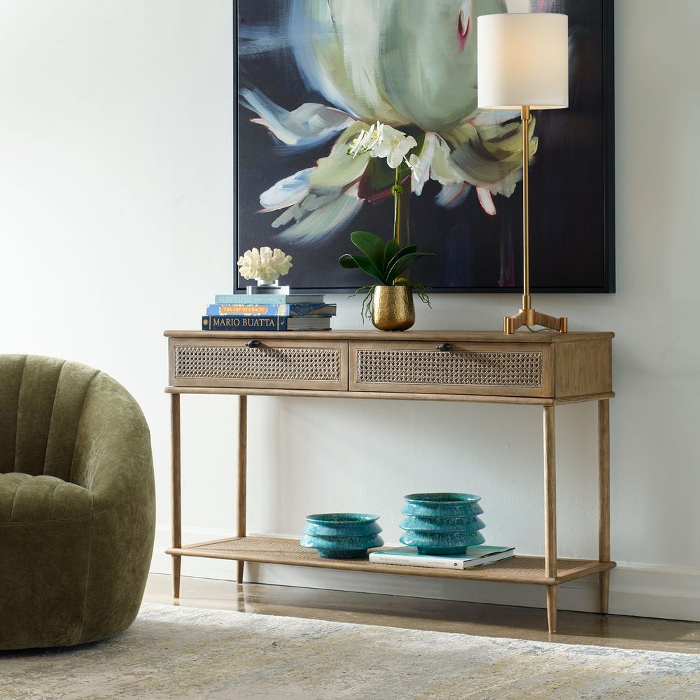 Uttermost Coast Rattan Console Table