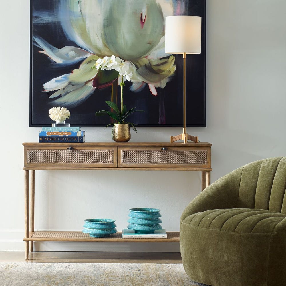 Uttermost Coast Rattan Console Table