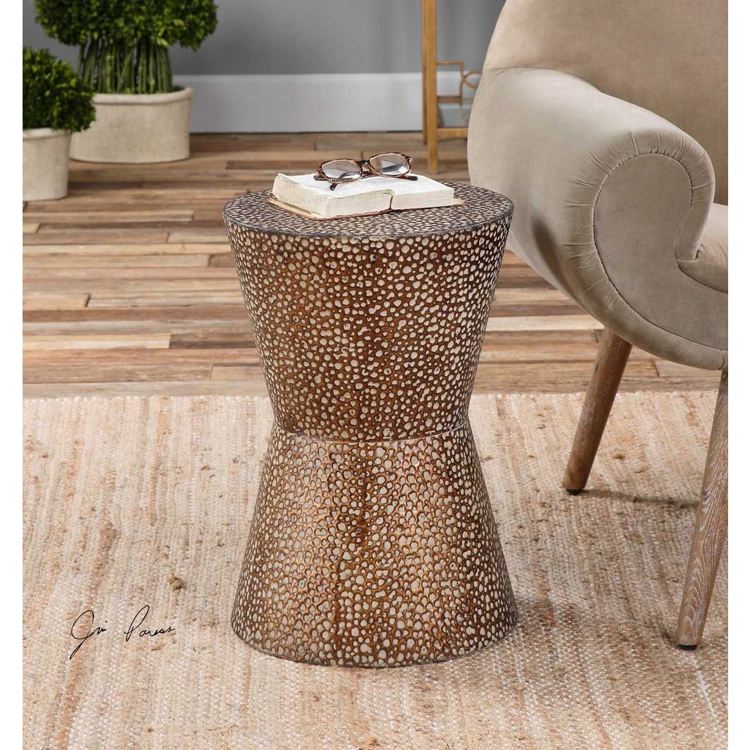 Uttermost Cutler Drum Shaped Accent Table