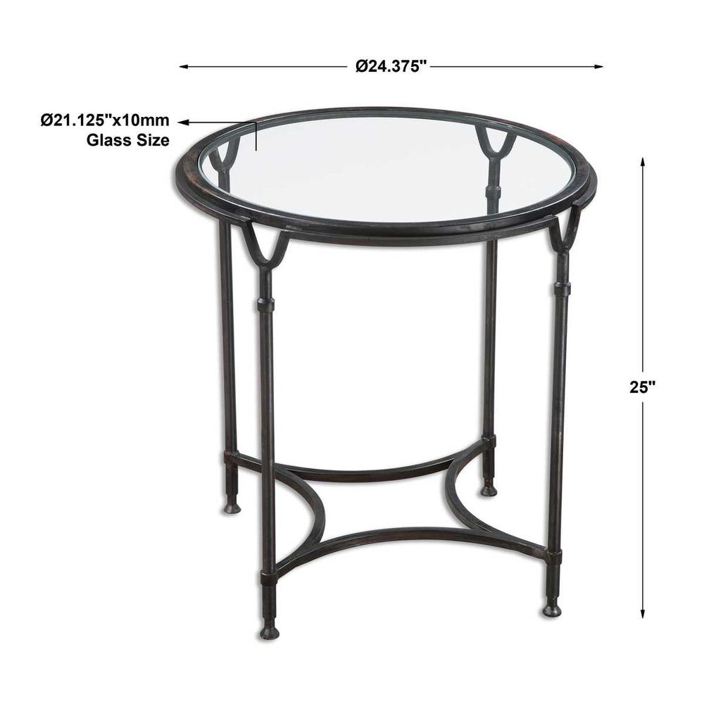 Uttermost Samson Glass Side Table