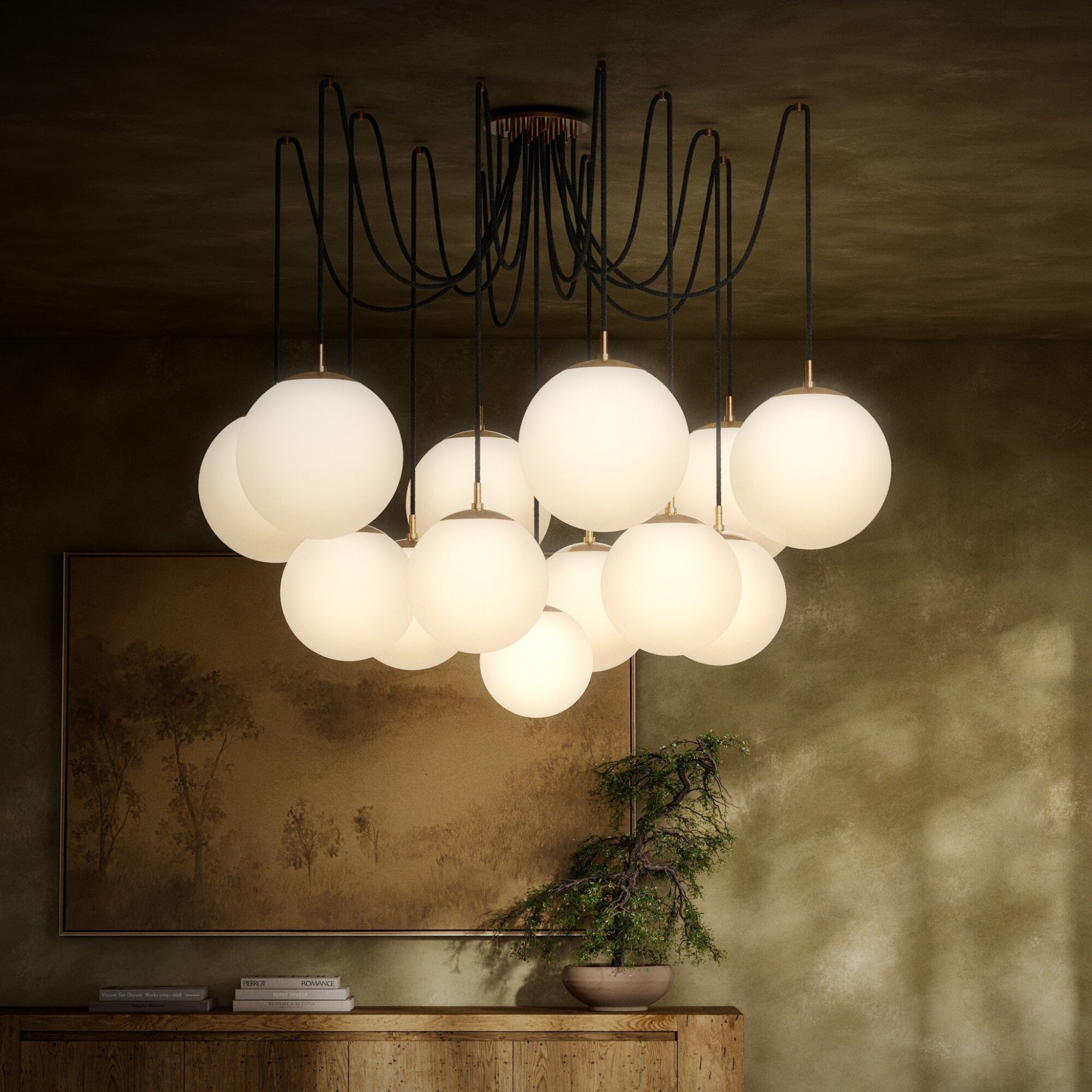 Spider Chandelier - Opal Matte Glass