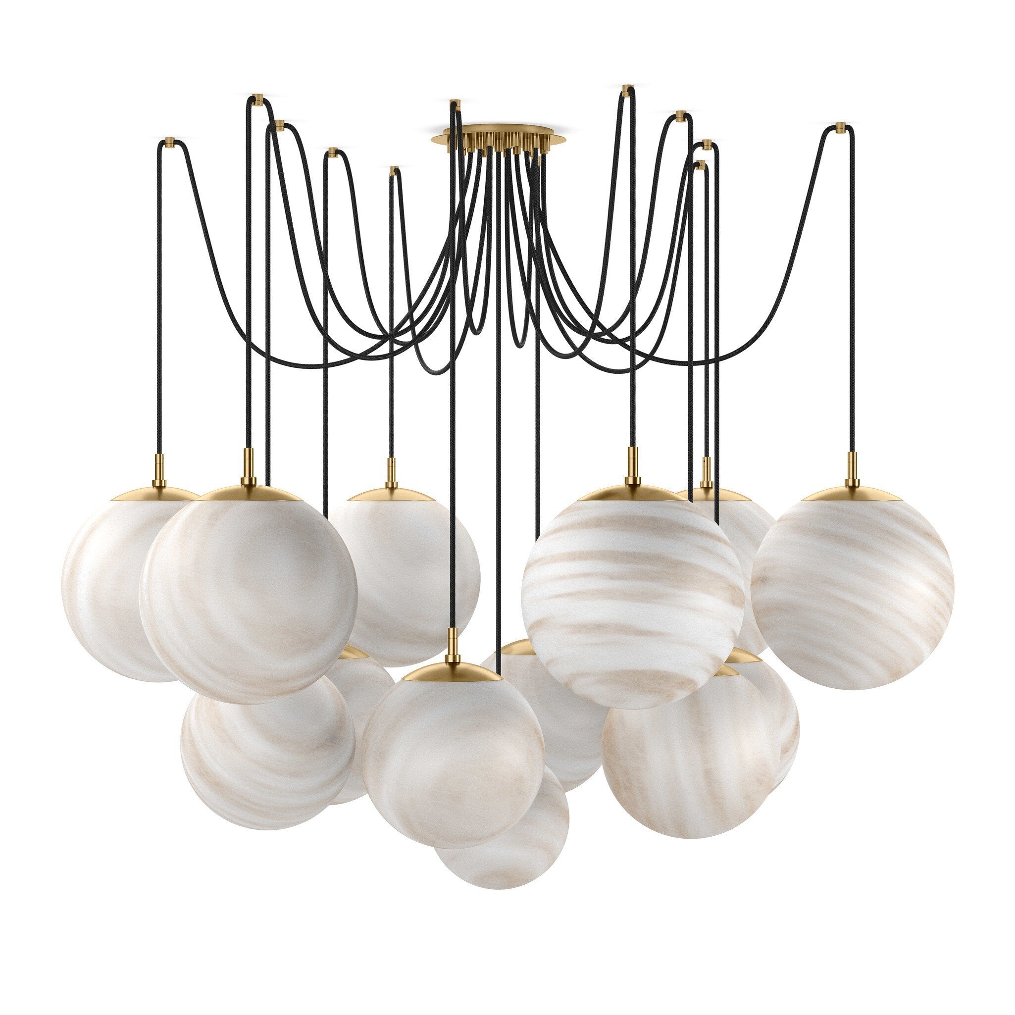 Spider Chandelier - Marbled Matte Glass