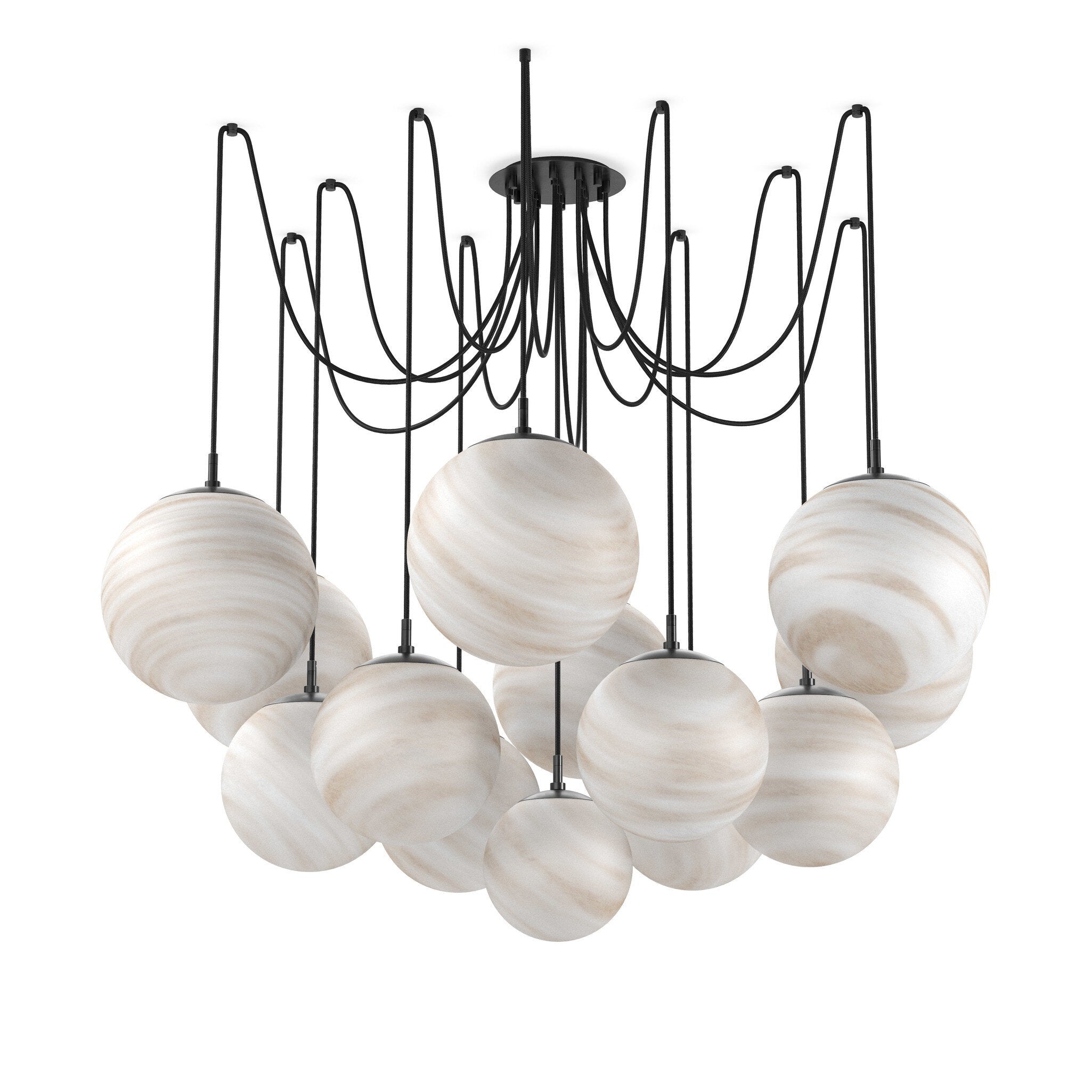 Spider Chandelier - Marbled Matte Glass
