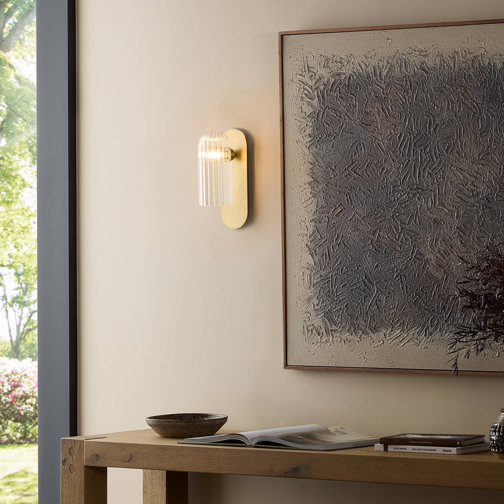 Odyssey Sconce - Clear Ribbon Glass