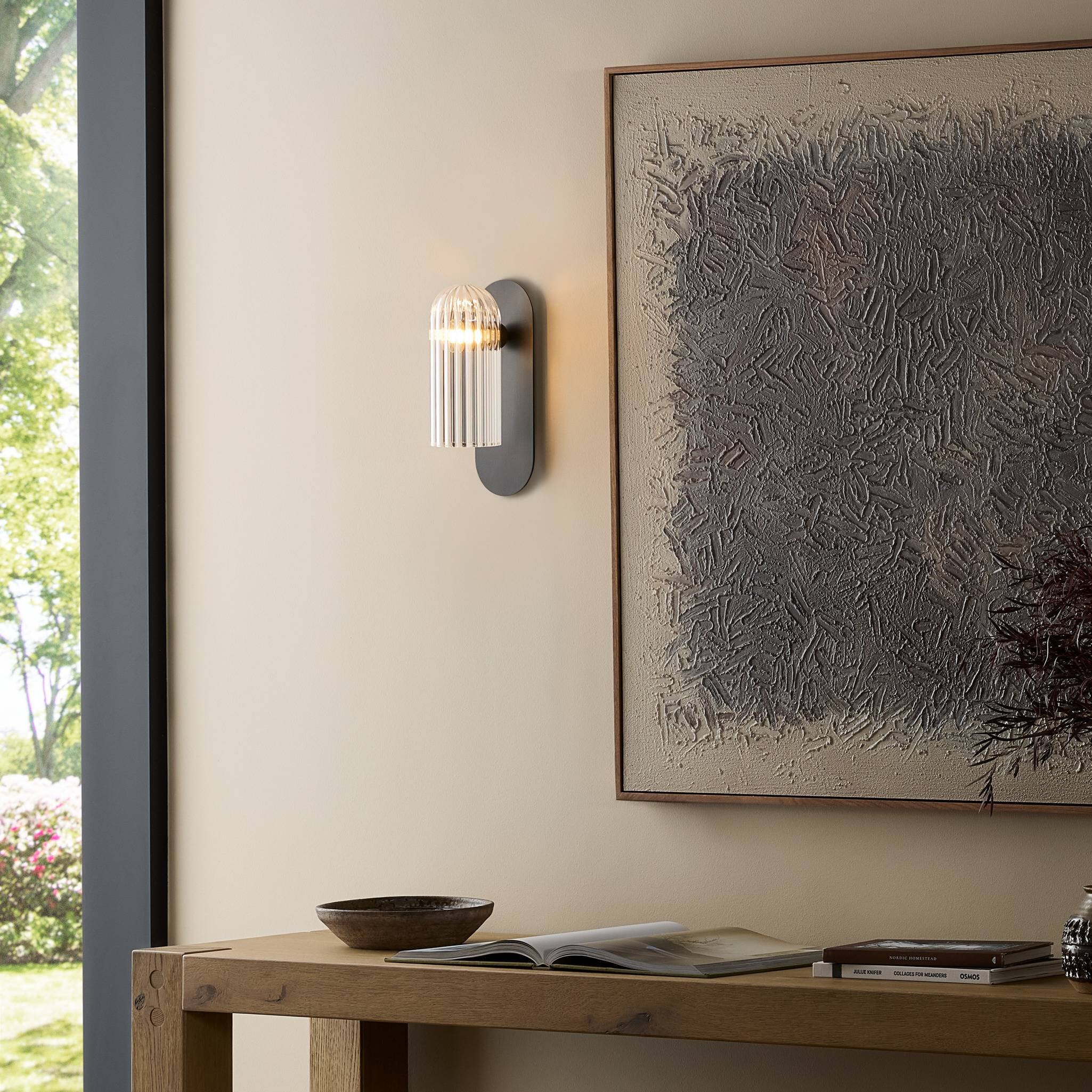 Odyssey Sconce - Clear Ribbon Glass