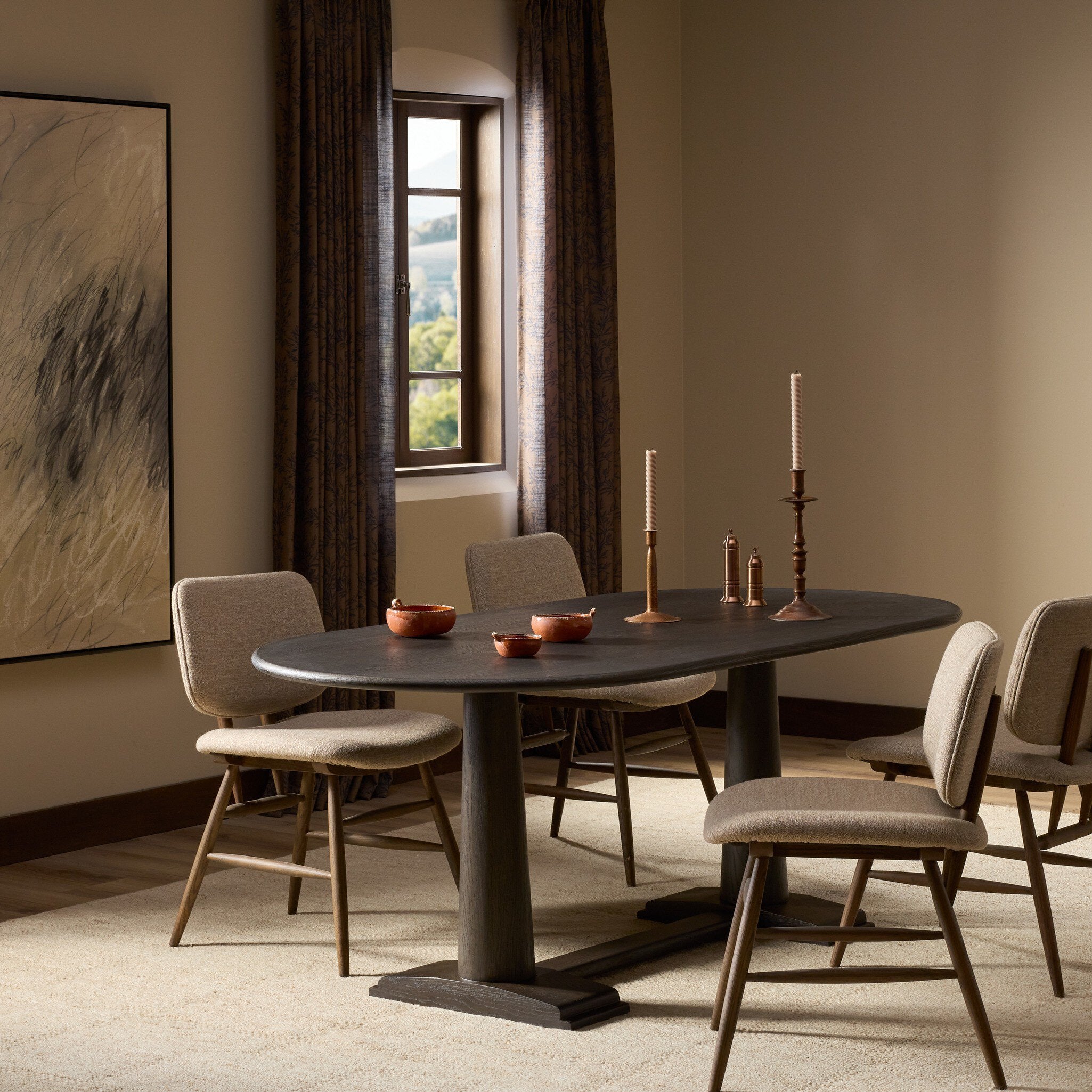Chamberlain Dining Table - Espresso Oak Veneer
