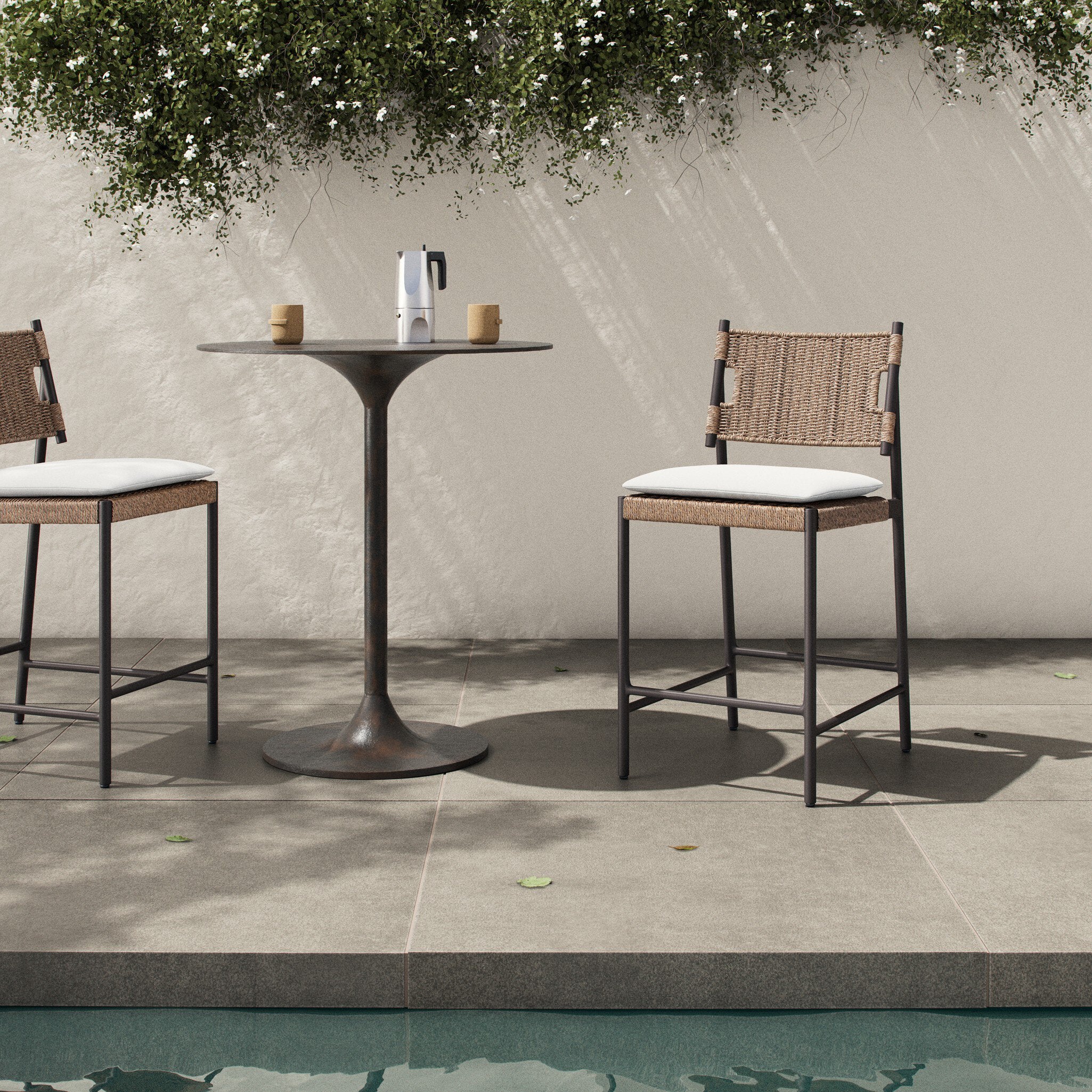 Miller Outdoor Woven Counter Stool - Thumbnail 5