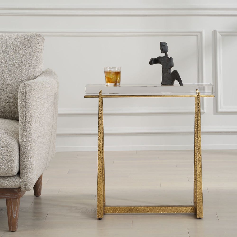 Uttermost Midas Thick Crystal Accent Table