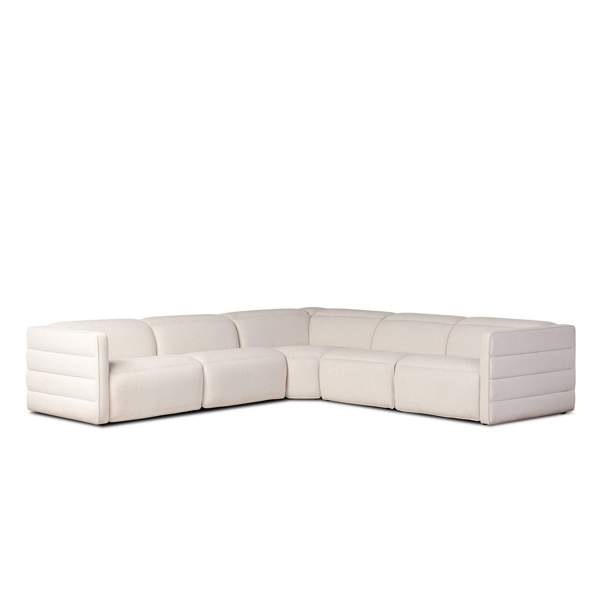 Kenlee Power Recliner 5-Piece Sectional - Crypton Nomad Snow