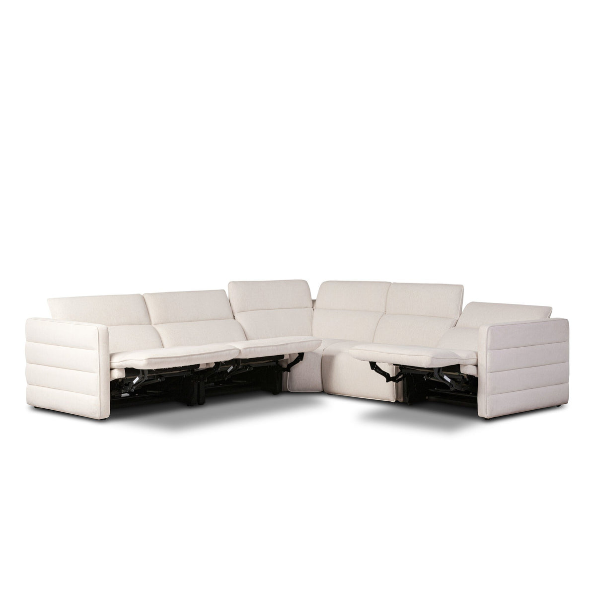 Kenlee Power Recliner 5-Piece Sectional - Crypton Nomad Snow
