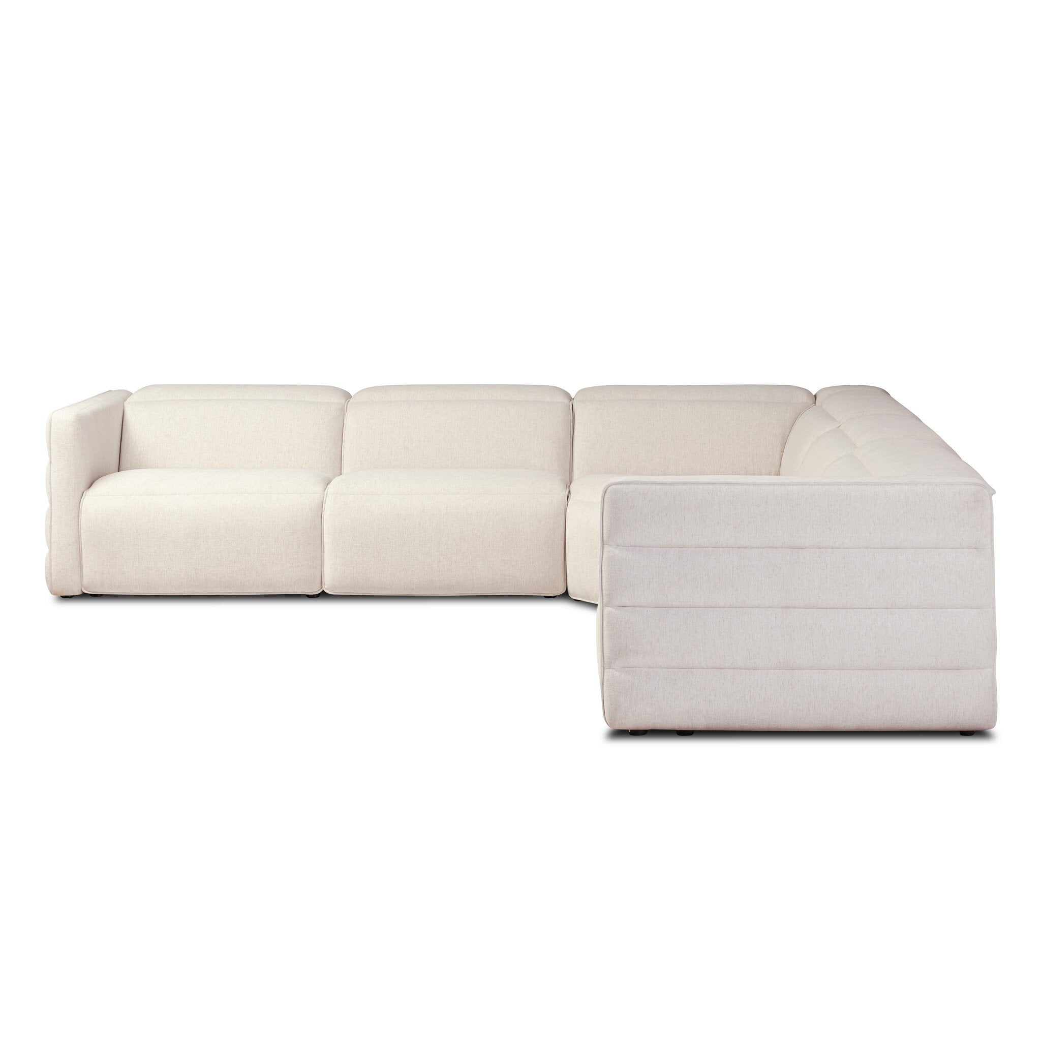 Kenlee Power Recliner 5-Piece Sectional - Crypton Nomad Snow