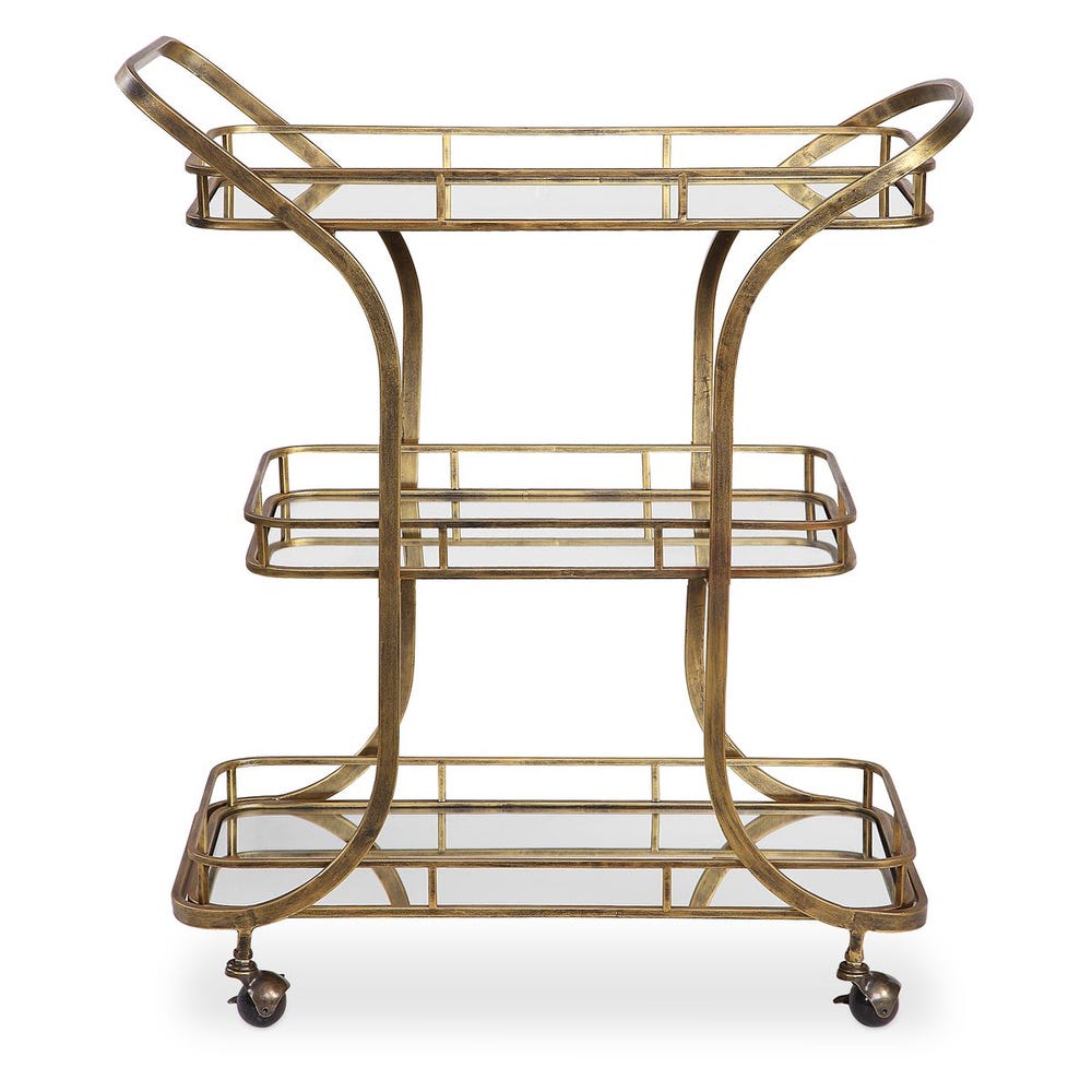 Uttermost Stassi Gold Serving Cart
