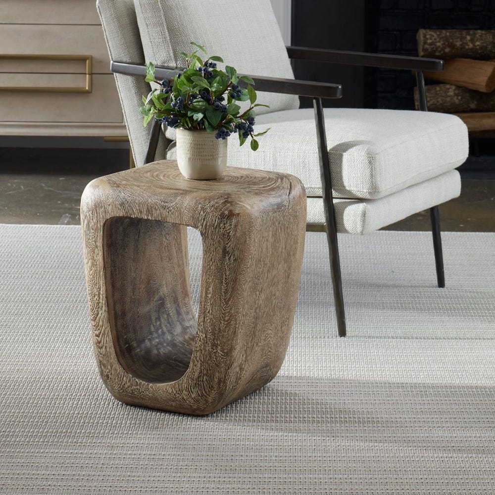 Uttermost Loophole Bleached Wash Accent Stool