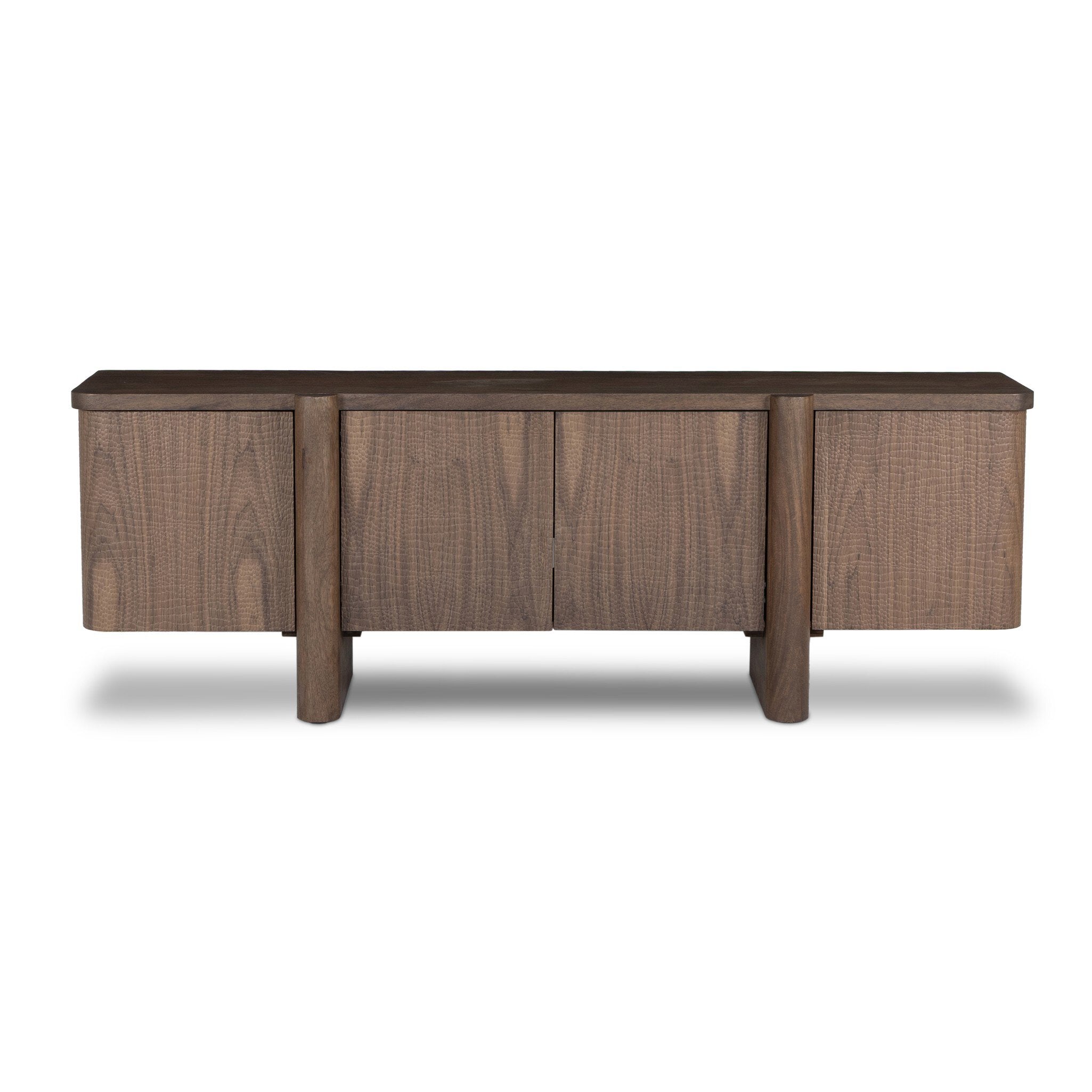 Baxter Media Console - Weathered Mango Solid