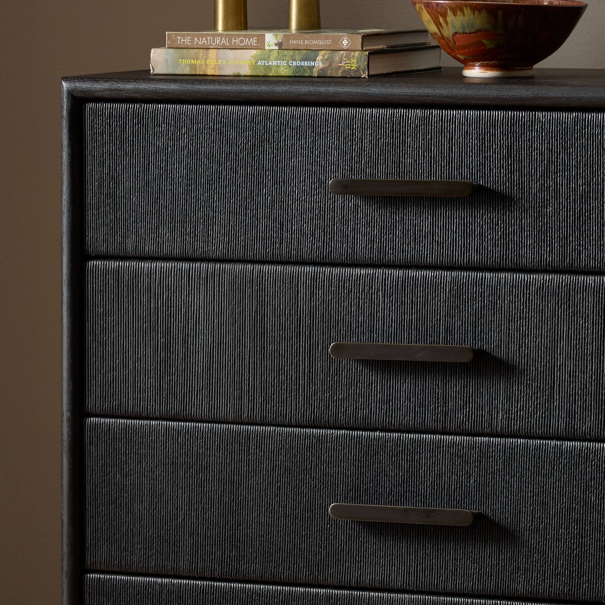 Rosenell 8 Drawer Dresser - Black Paper Cord By Four Hands Rosenell 8 Drawer Dresser - Black Paper Cord By Four Hands