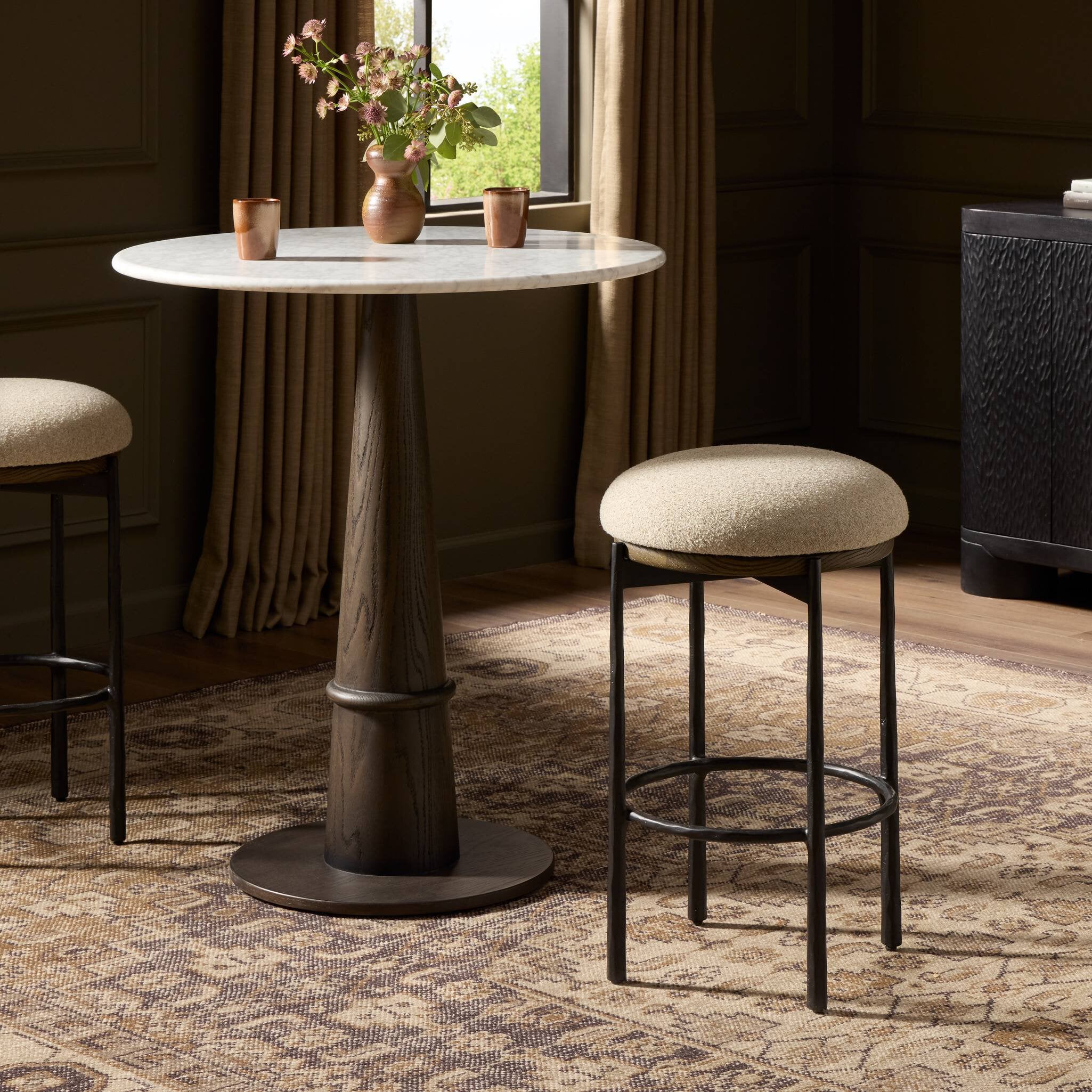 Cofer Swivel Bar Stool - Weslie Flax